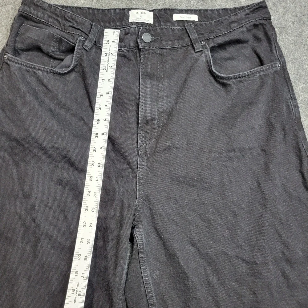 Cotton On Jeans Mens 36 Black Relaxed Fit Super Baggy Wide Leg Streetwear Y2K